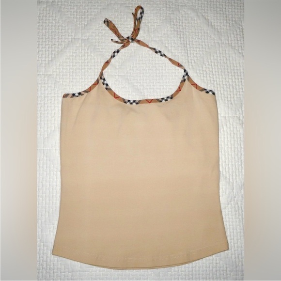 Burberry Cream Sleeveless Tie Front Tank Top - Picture 2 of 12